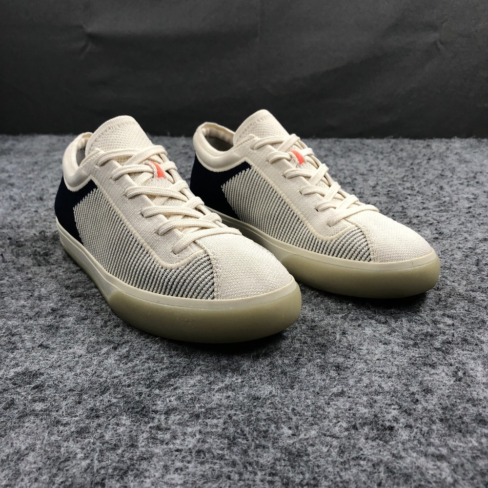 Rothy's Shoes Womens Size 6 Beige Knit Striped Navy Low Top Casual Sneakers